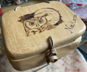 Side view of the Sycamore Owl Box