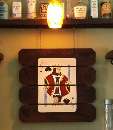 King of Spades painted on Western Cedar wood.