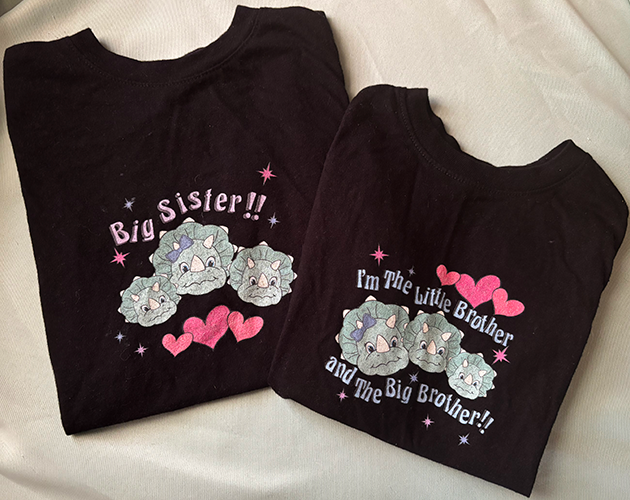 Siblings Triceratops Shirt Designs