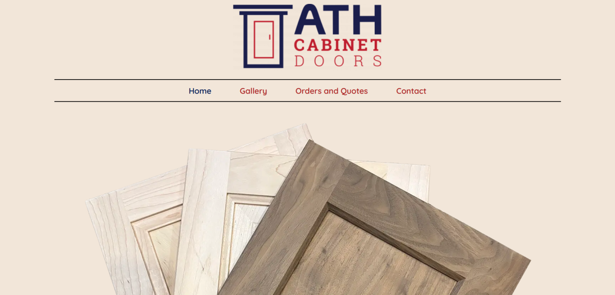 Screenshot of the athcabinetdoors.com website