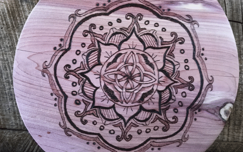 mandala on cedar
