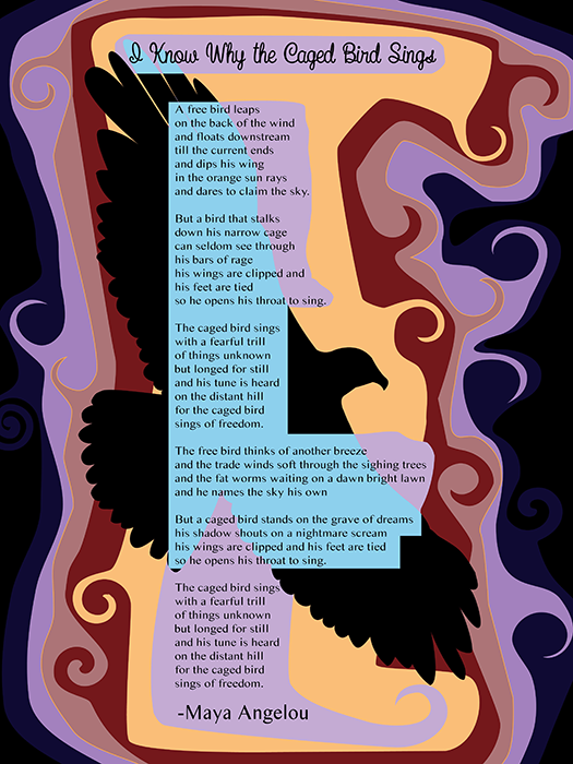 I Know Why the Caged Bird Sings Poem Illustration